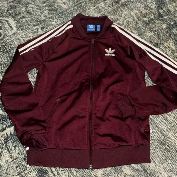 adidas Originals Jackets Coats Burgundy Adidas Originals Zip